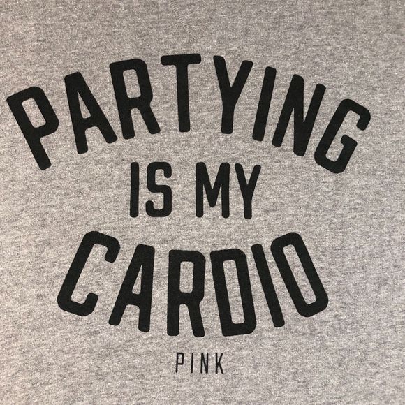 Victoria Secret PINK Sweater Women XSmall Gray Graphic Print Crew Neck‎ Logo - Picture 2 of 6